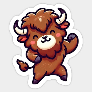 Kawaii Bison Dancing Sticker